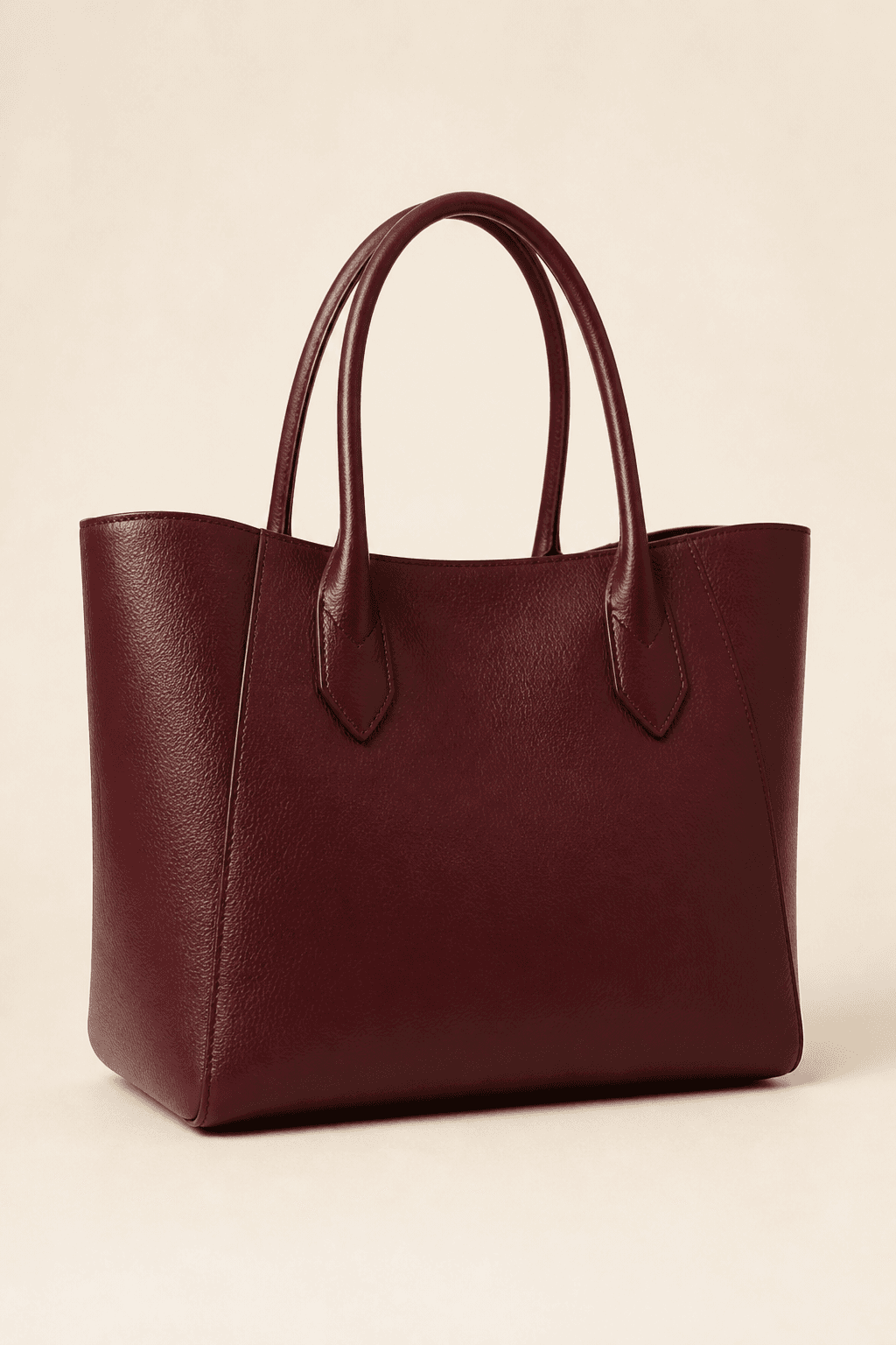 Burgundy leather tote bag
